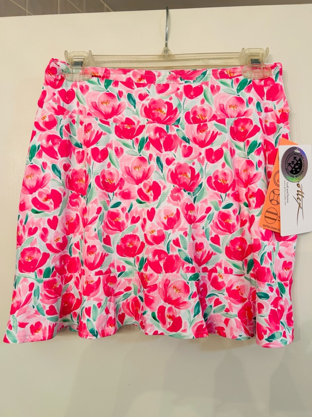 Gottex Pink Floral Tulip Golf / Tennis / pickleball / Sport Skort, Medium